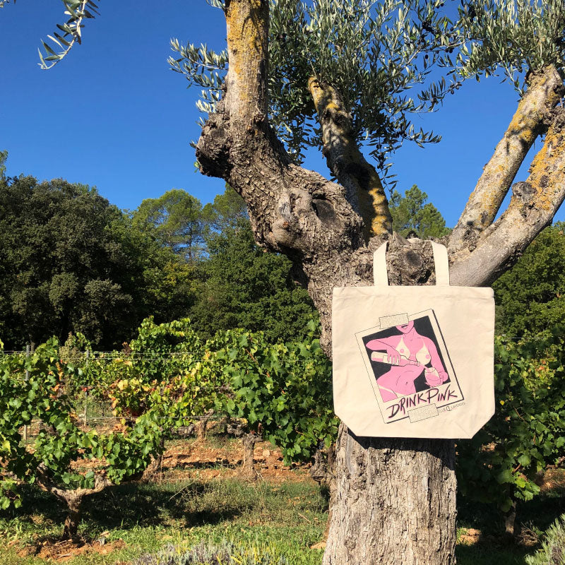 Drink Pink Designer Tote Bag designed by Guen Douglas